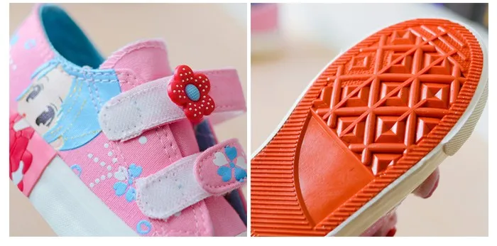 2016 New  Fashion Princess Girls Shoes Canvas Rubber Children Shoes Autumn Spring Pink Rose White Cute Cartoon Girls Sneakers 462s (15)