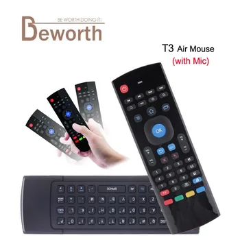 

T3 2.4G Fly Air Mouse with Microphone Voice Mini Keyboard Wireless IR Learning Remote Control T3-M Mic Gyroscope Game for TV Box