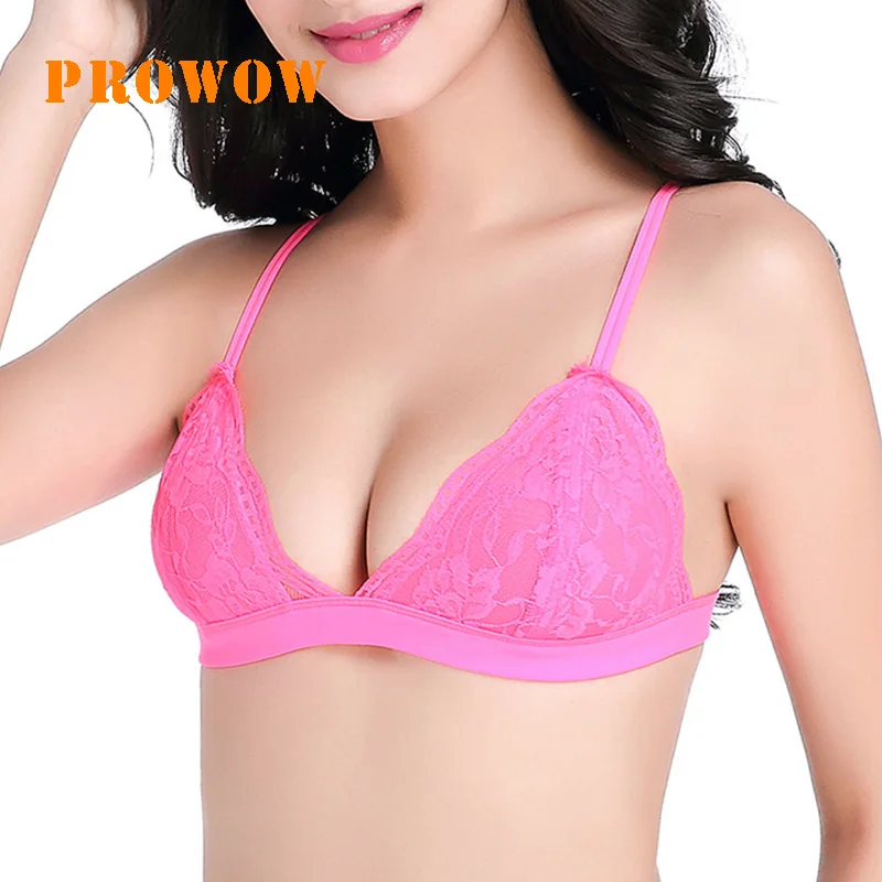 

Prowow Sexy Lace Bra Triangle Cup Ultra-thin Adjustment Underwear Ladies Lace Bralette Sexy Lingerie Underwear Bras Translucent
