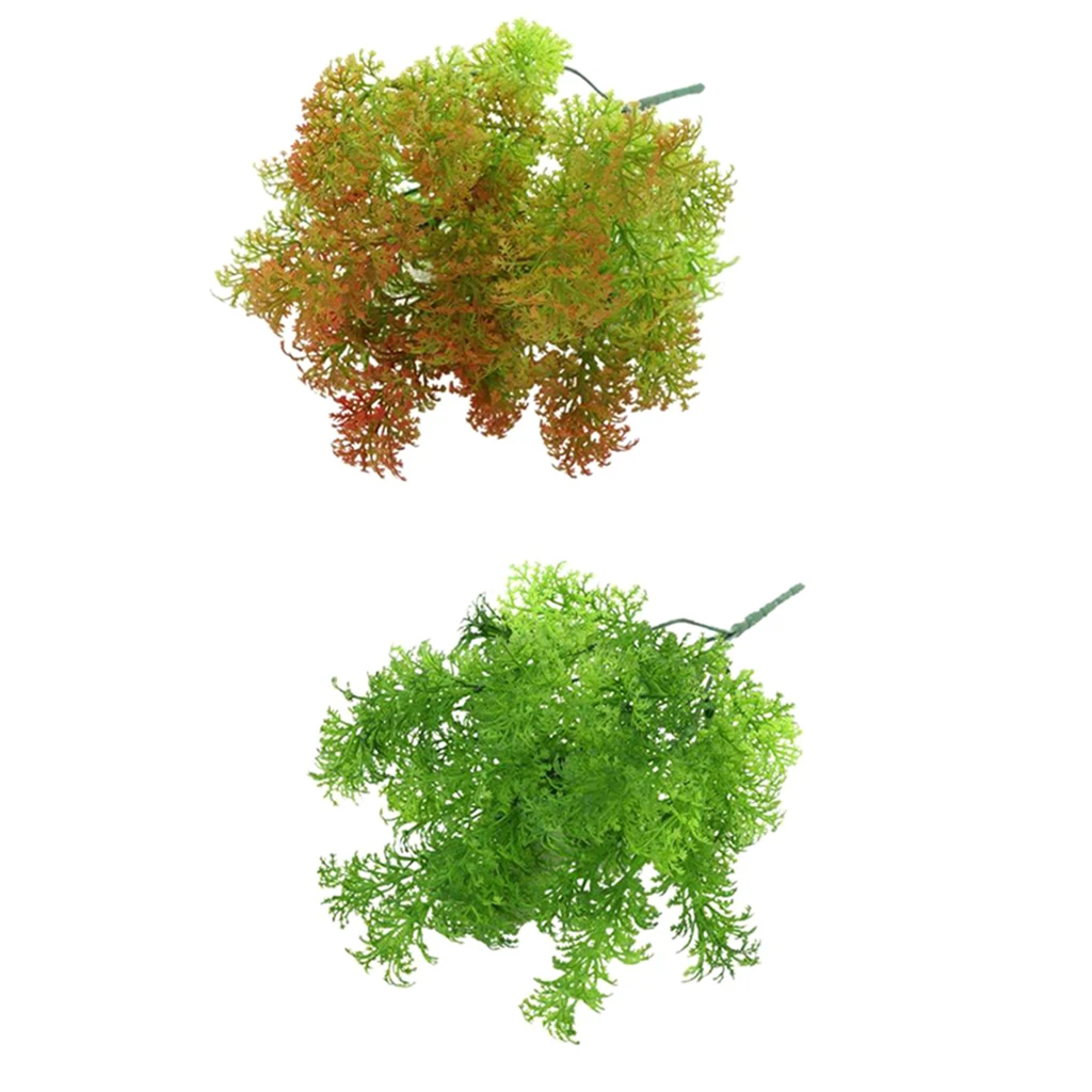 2pcs 35cm Artificial Lifelike Plastic Moss Grass Plant Wedding Home Office Window Sill Bonsai Floral Decor Crafts