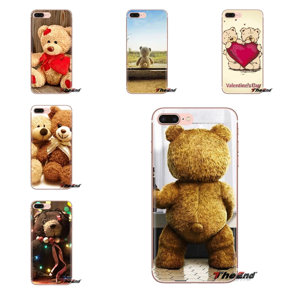 cute Teddy Bear For Sony Xperia Z Z1 Z2 Z3 Z5 compact M2 M4 M5 C4 E3 T3 XA Huawei Mate 7 8 Y3II Transparent Soft Cases Covers |