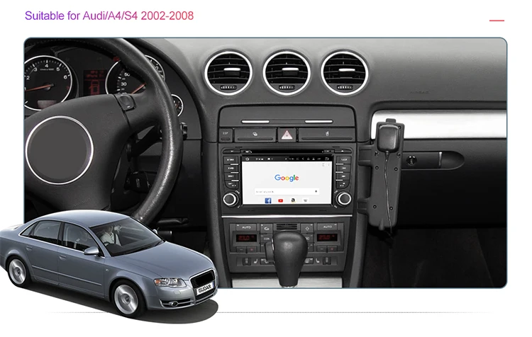 Discount Isudar 2 Din Auto Radio Android 9 For Audi/A4/S4 2002-2008 Quad Cores RAM 2GB Car Multimedia Video DVD Player GPS USB DVR FM/AM 5