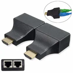 1 пара HDMI к двойной Порты и разъёмы RJ45 сетевой кабель удлинитель по Cat5e/Cat6 кабели 1080 P HDMI Extender для ПК PS3