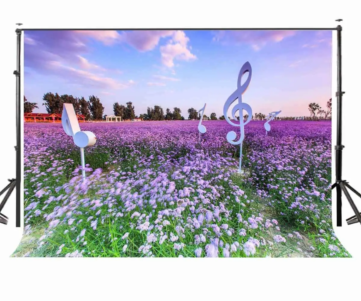 

7x5ft Outdoor Scenery Backdrop Ultra Violet Color Flower Background Standing Notes Photography Background