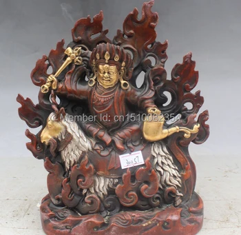 

Purple Bronze Silver Gilt Ride Sheep Goat Money Wealth God White Mammon Statue