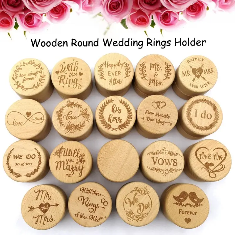 

Personalized Engraving Rustic Wedding Wooden Ring Box Jewelry Trinket Storage Container Holder Custom With This Rings Bearer