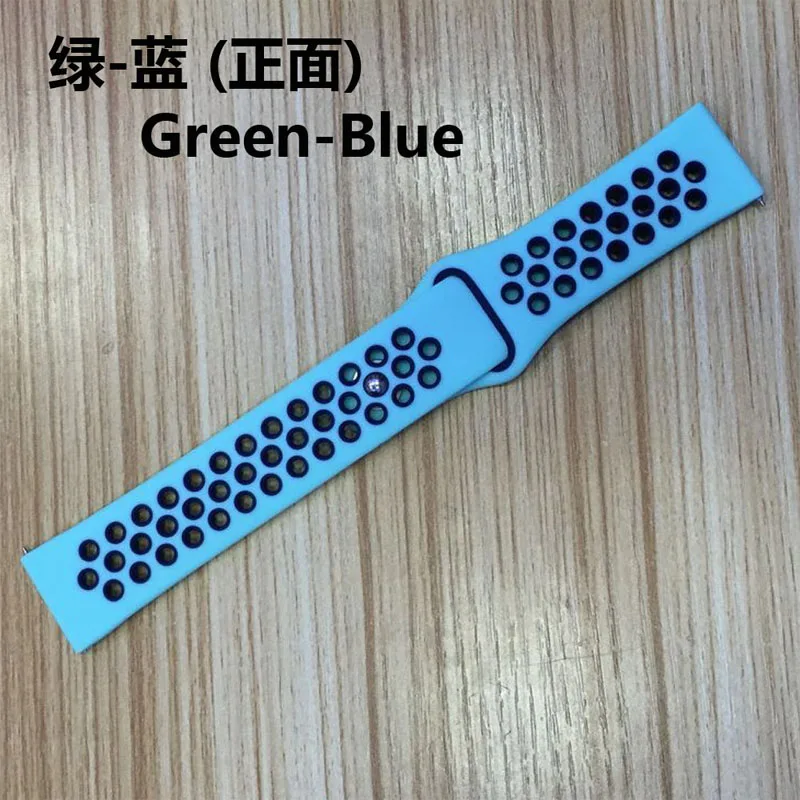 green blue Для samsung Galaxy watch active 2 46 мм 42 мм gear S3 Frontier Classic S2 huami amazfit ремешок Bip huawei watch GT 2 Band 22 мм 20 мм - Цвет ремешка: green blue
