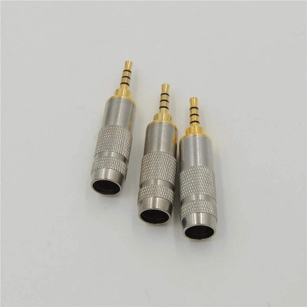 2 5mm Male Stereo 4 Pole Repair Headphone Plug Cable Audio Adapter Converter Solder DIY Connector Mini Plug jack Straight