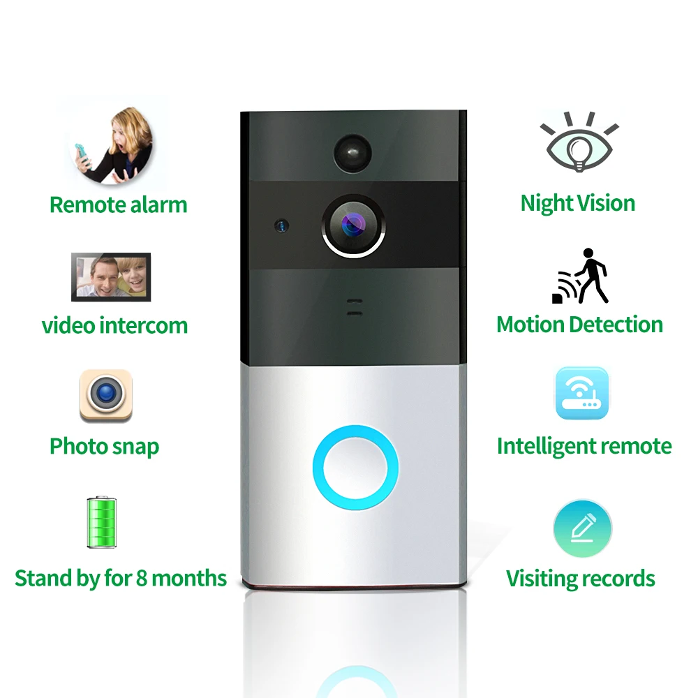 

Smart home low power home safety Kingston 8G Memory Card Wireless WiFi visual cat eye doorbell Mobile APP remote intercom