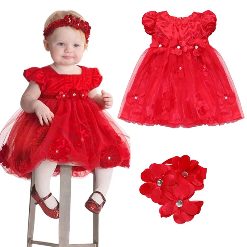 Newborn Toddler Girls Baptism Dress Costumes Baby Girls Princess