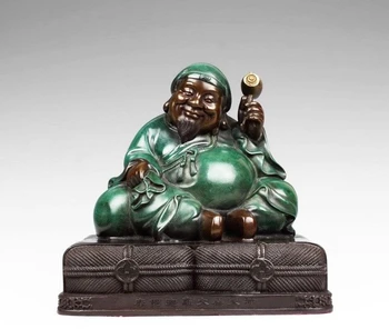 

Tibet Buddhism Pure Red Copper Mo Ke Jia Luo Daikokuten Mahakala Buddha Statue