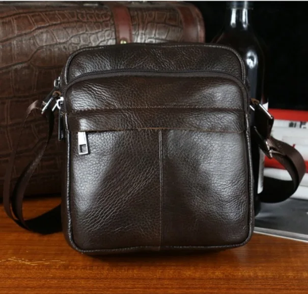 Buy Genuine leather bag men shoulder leather travel bags men small bags for men