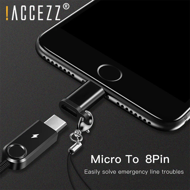 ACCEZZ OTG адаптер Micro USB на 8 Pin Освещение для iphone X XS MAX XR 7 8 6S 6 Plus телефон синхронизация данных зарядное устройство конвертер разъем