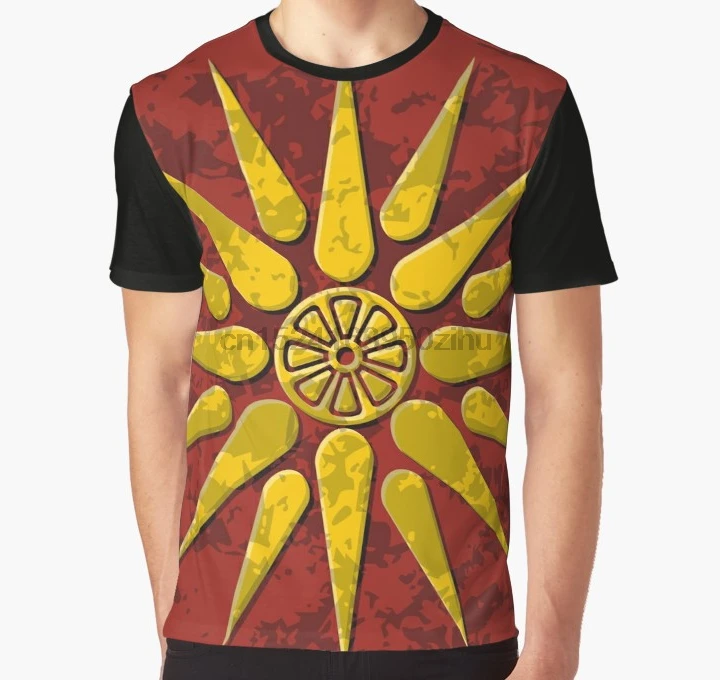 

All Over Print 3D Tshirt Men Funny T Shirt Macedonia Symbol Color Graphic T-Shirt
