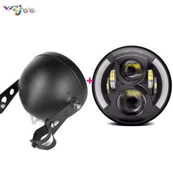 

WZJOO 7 Inch Led Headlight With Housing Bucket For Motorcycle KAWASAKI Honda Yamaha Chopper Cafe Racer Bobbe