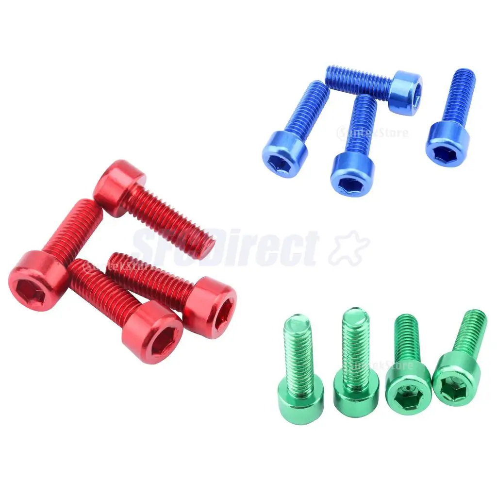 

12x Aluminum Alloy Bike Water Bottle Cage Bolts Holder Socket Screw Green Blue Red