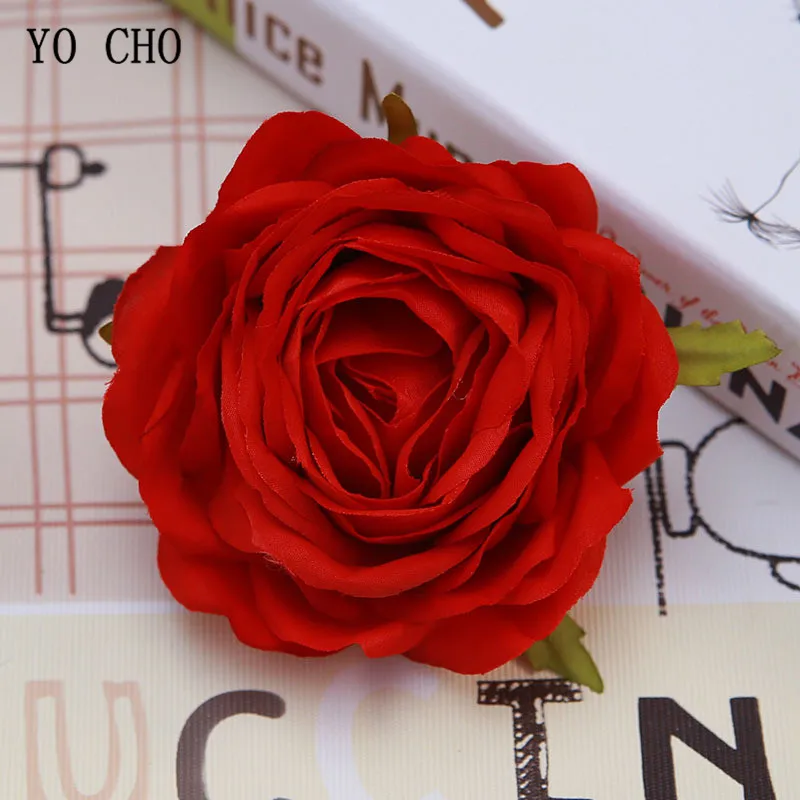 red flower head roses artificial flowers Silk wedding