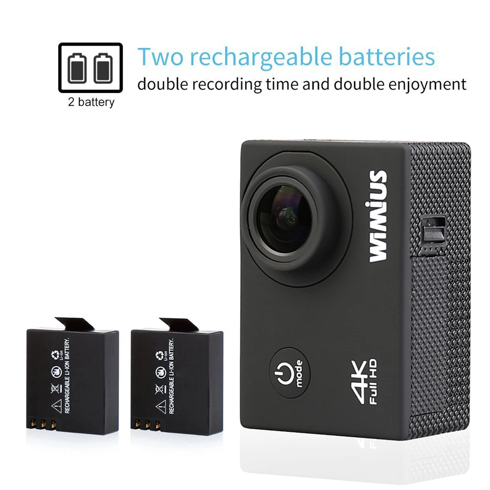 Wimius 4 К Wifi Действий Камеры 2.0 &quotЖК фотоаппарат Full HD 1080 P 60fps шлем Спорта Mini DV 170D
