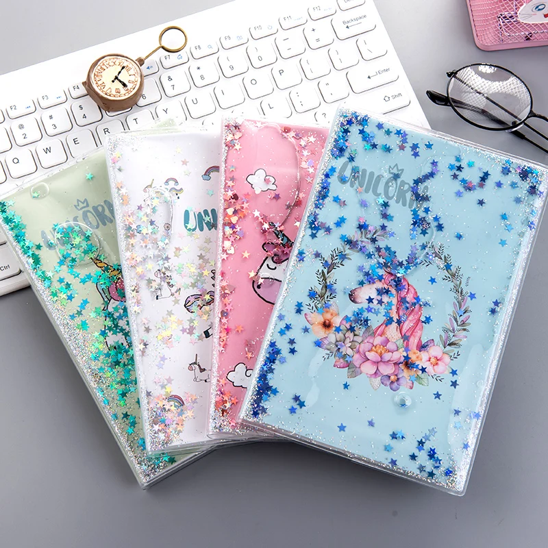 

"Shining Unicorn" Cute Monthly Weekly Planner Agenda Diary Journal Notebook PVC Cover Water Sequins Inside Stationery Gift