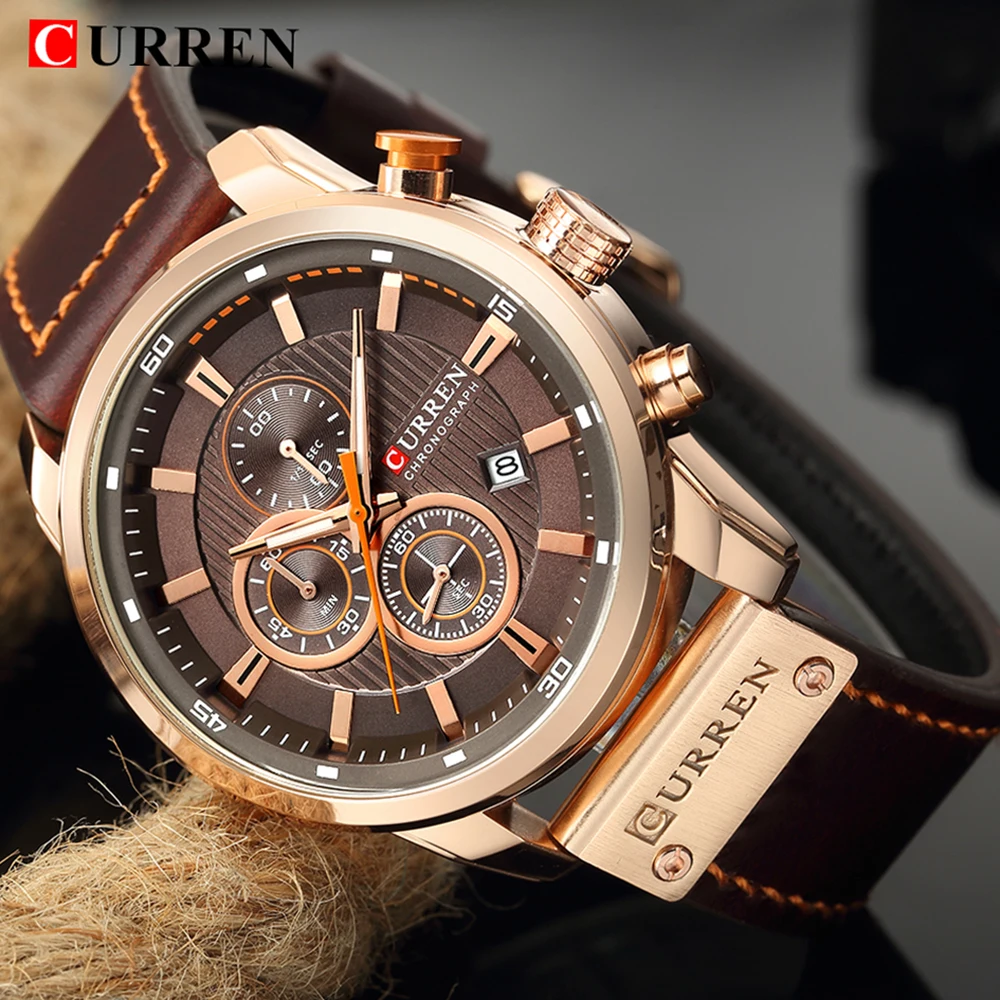  CURREN Luxury Brand Men Analog Leather Sports Watches Men's Army Military Watch Man Quartz Clock Re