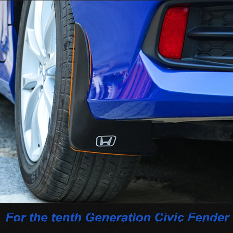 4 piezas негр Кош Брызговики протектор guardabarros ajuste personalizado para for Honda civic 2016 2017