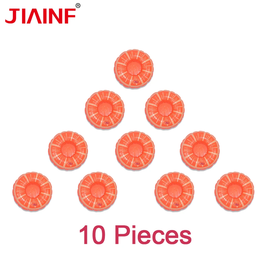 JIAINF надувные orange круг Напитки держатель плавание кольцо для напитков милые orange чашки держатель бассейна детей 10 шт
