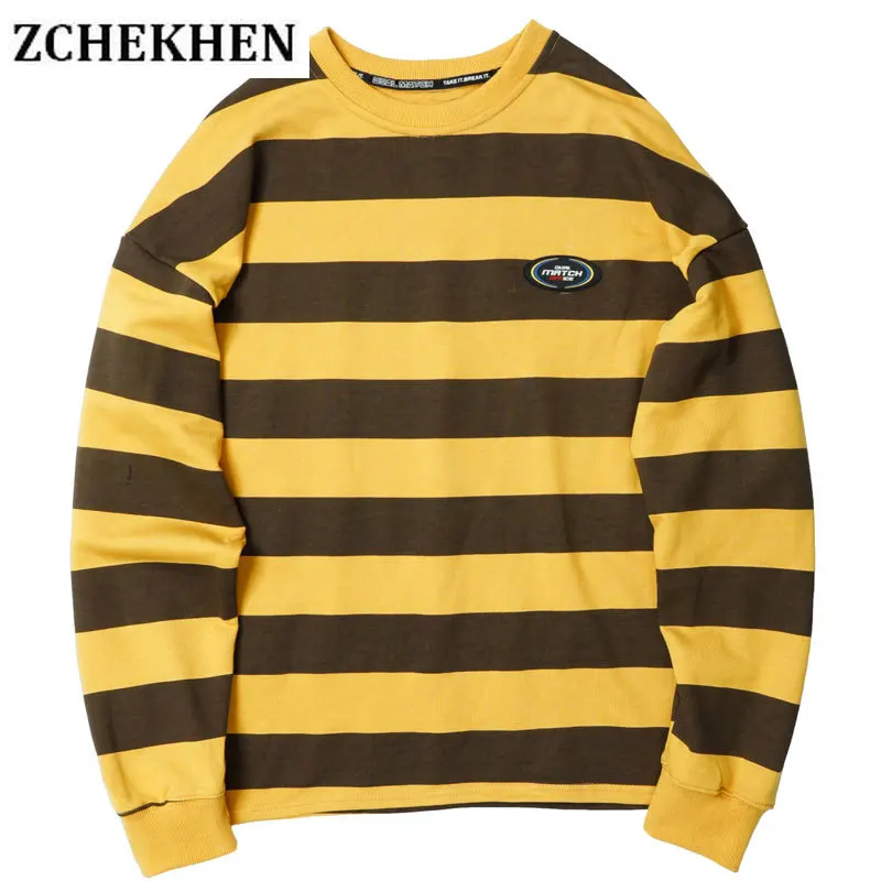 

Striped Pullover Sweatshirts Hoodies 2019 Men Women Harajuku Hip Hop Hipster Casual Sweatshirt Tops Fashion Male Streetwear