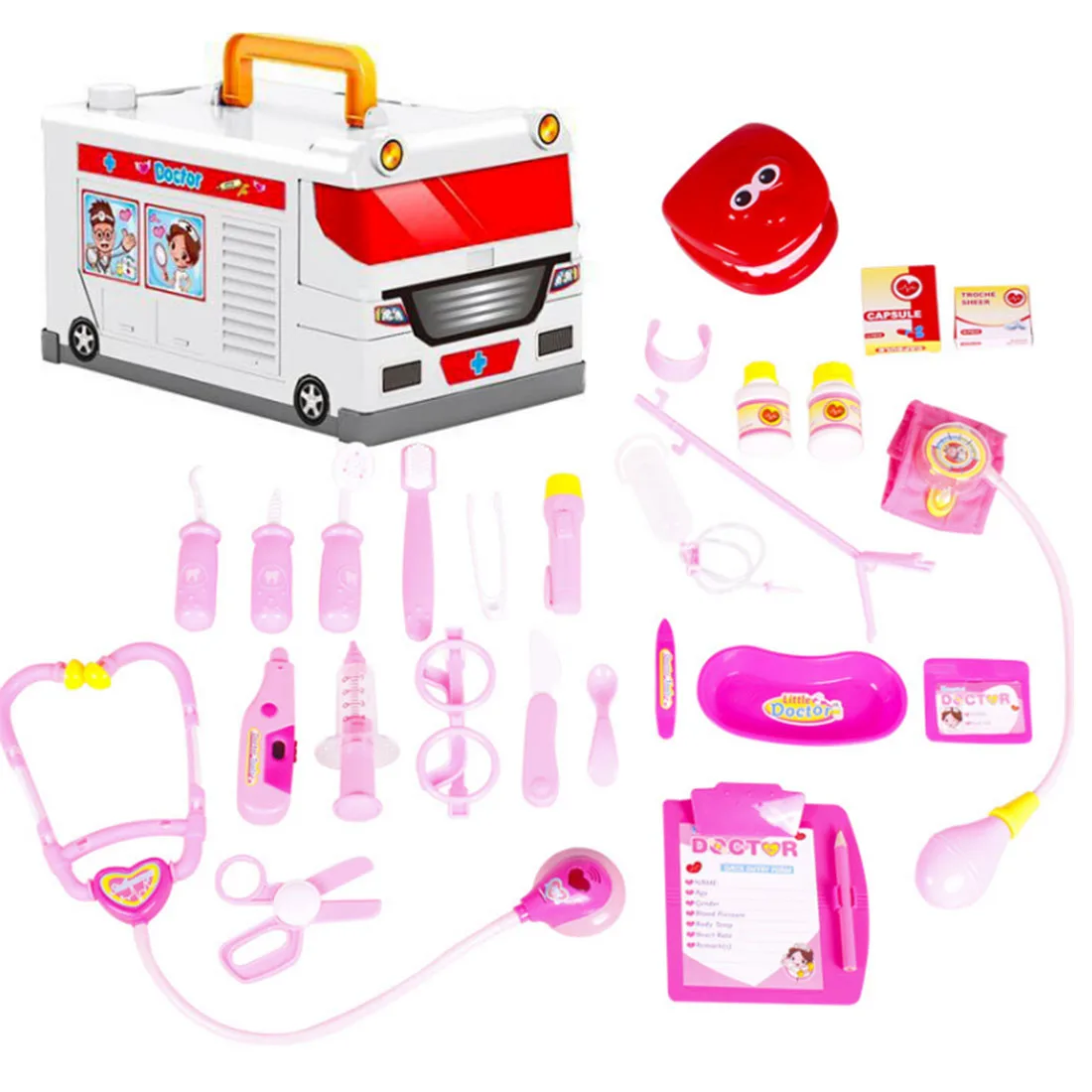 

Surwish 25Pcs Children Lovely Pretend & Play Emulational Toy Role Play Ambulance Doctor Set For Girls Boys Brain Training