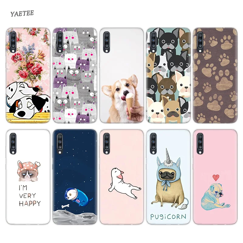 

Dachshund French Bulldog dog Case For Samsung Galaxy S10 Plus M30 A50 A30 A70 A40 A40S M20 M10 A10 A20 A60 A80 A90 A20E Cover