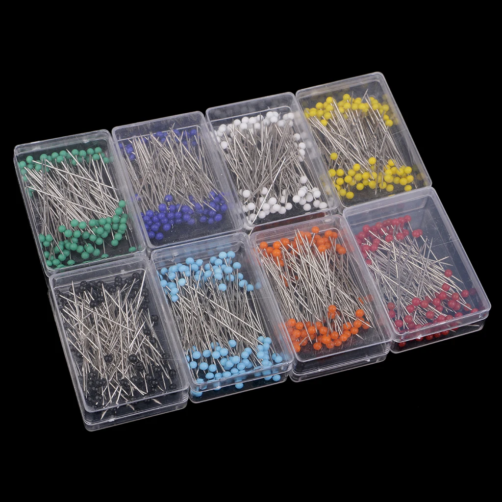 Buy 8 Box of 800pcs Glass Ball Head Sewing Pins