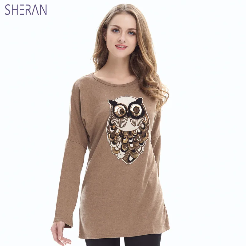 

2018 Owl Best Knitted Sweater Long-sleeved Women Sweaters And Pullovers Pull Femme Loose Plus Size Christmas Oversize Sweter