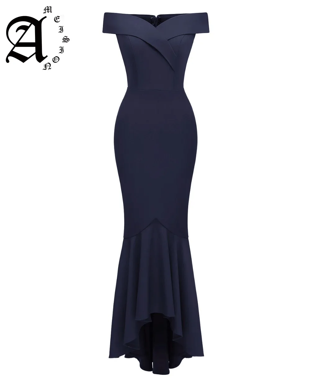 

Spring 2019 new Elegant Mermaid long wedding dress high-end quality off shoulder waist hip sexy banquet evening dresses