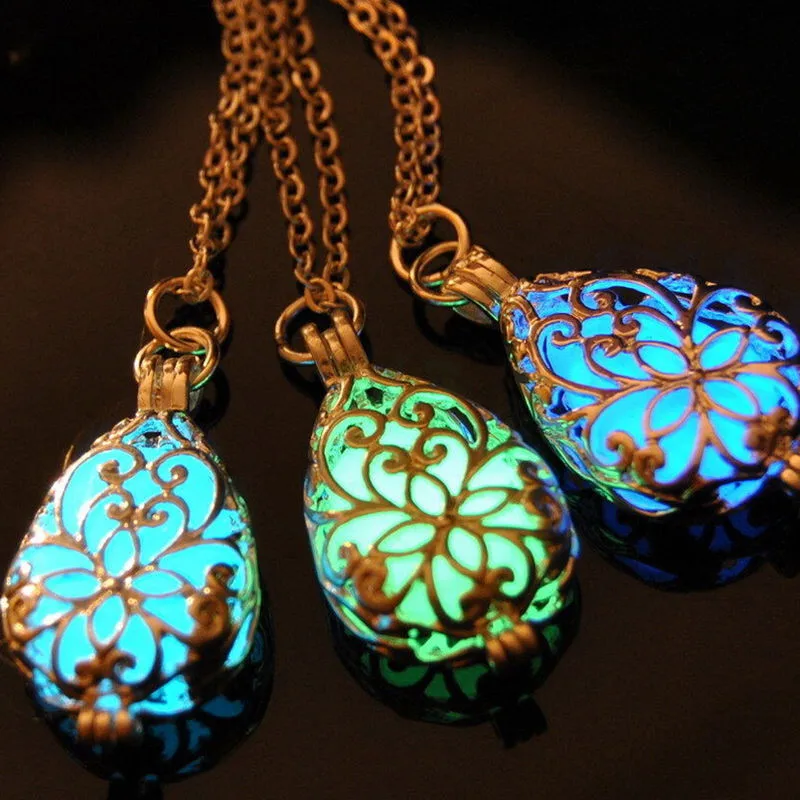 

Nice Dark Luminous Necklaces Chain Necklace Glowing in Dark Pendant Necklaces Collares Maxi Choker Jewelry New Sale