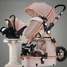 Детская коляска 3 в 1, роскошный зонт, детская коляска с высоким пейзажем, складные детские коляски, детская коляска на колесиках