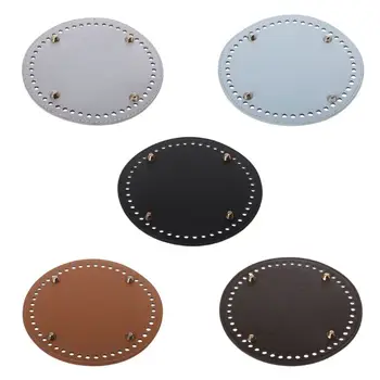 

THINKTHENDO 2019 New Round Leather Bottom with Holes Rivet for Knitting Bag Handbag DIY Shoulder Crossbody Bags Accessories