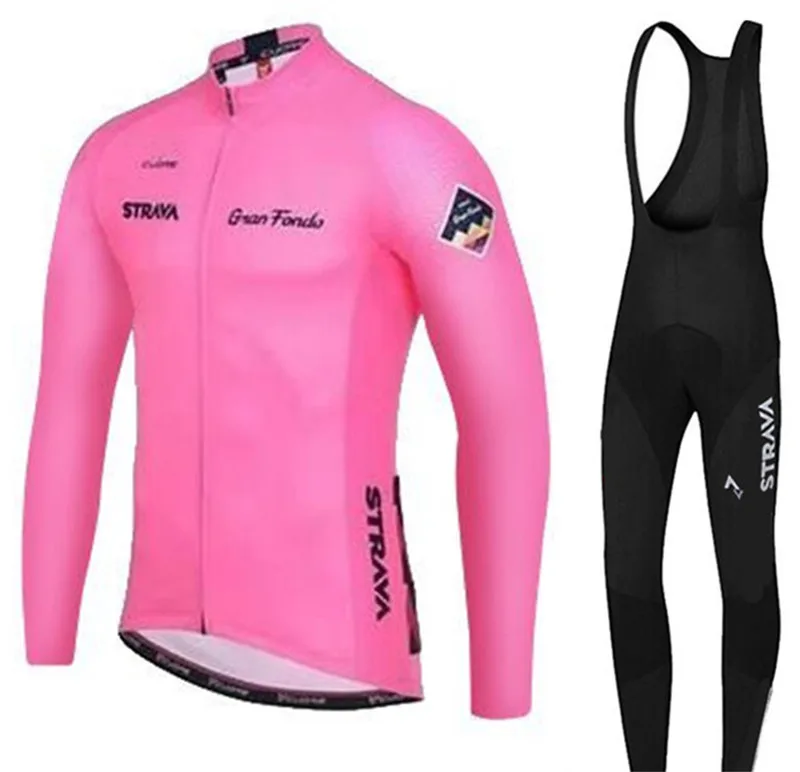 

STRAVA Pink roupa ciclismo cycling clothing quick dry Breathable cycling jersey sets 9D Gel long spring and autumn