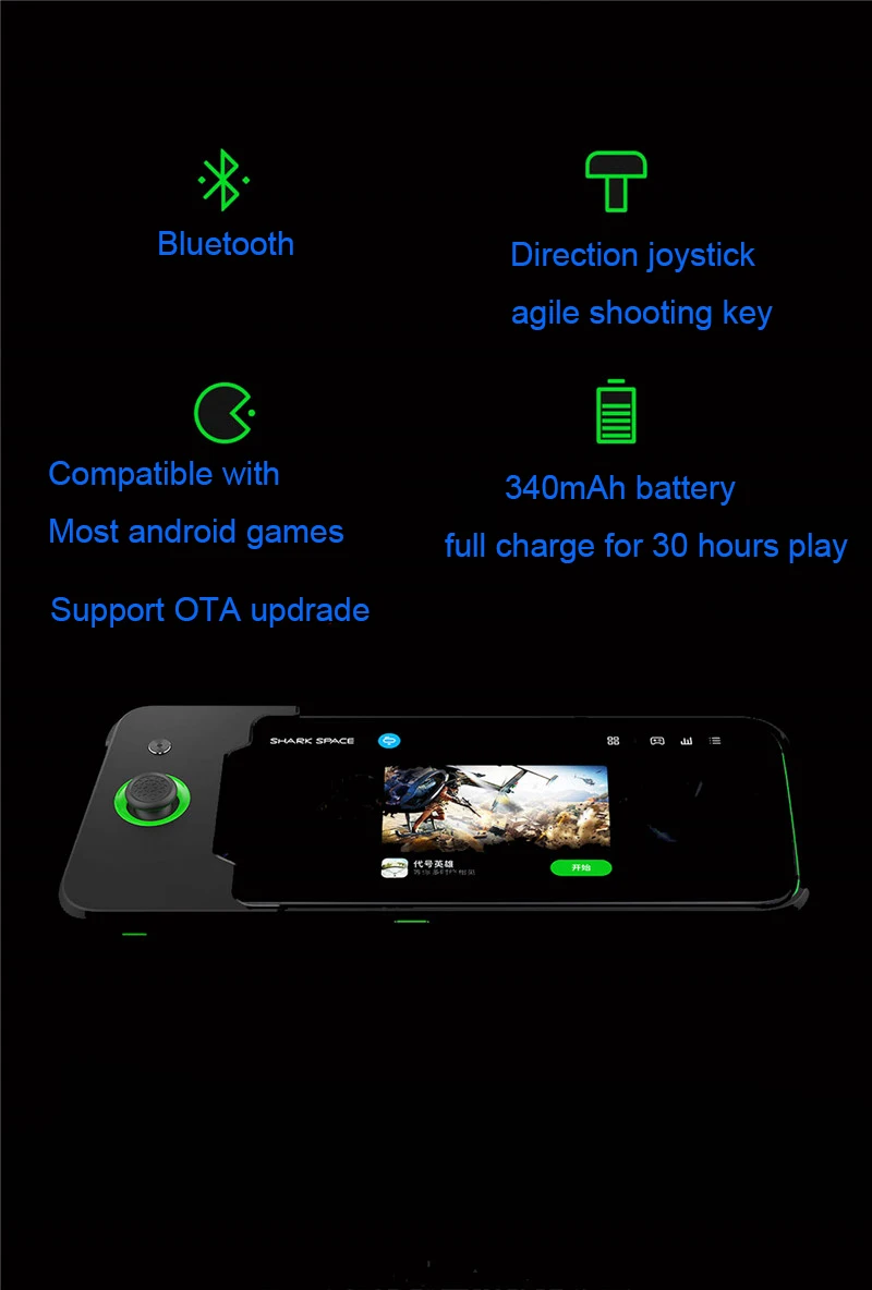 Игровой джойстик Xiaomi Black Shark для телефона с управлением через Bluetooth для игр на Android, джойстик с черной акулой