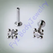 Высокая полировка G23 титана 14 г 16 г внутренняя резьба лаберт губы Percing Ear Tragus хрящи серьги-гвоздики ювелирные изделия для тела