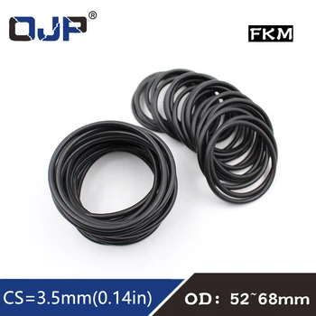 

1PC Black FKM Rubber O-rings Seals 3.5mm Thickness OD52/54/55/56/58/60/62/65/68mm ORings Seal Gasket Oil Ring Sealing Washer