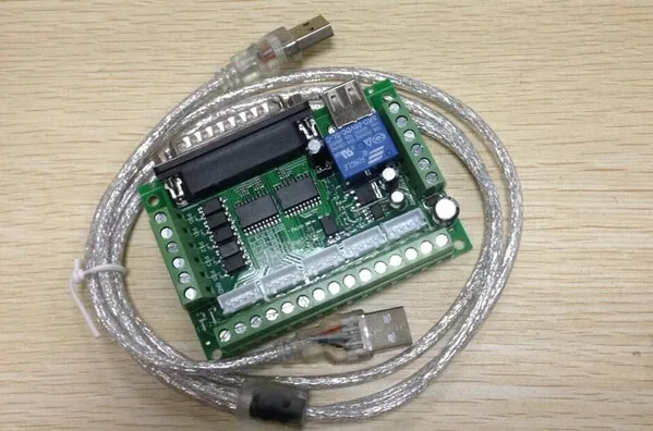 5-Axis-CNC-Interface-Adapter-Breakout-Board-For-Stepper-Motor-Driver-Mach3-USB-Cable-mach3-CNC