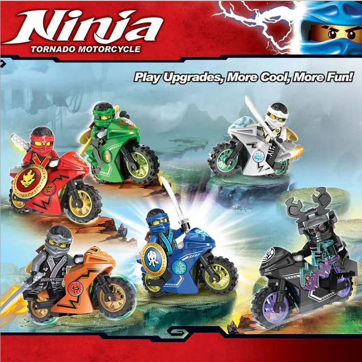 

2016 arrival new Decool 10017-10022 tornado motorcycle Ninja building block MOC toy compatible 6pcs/set