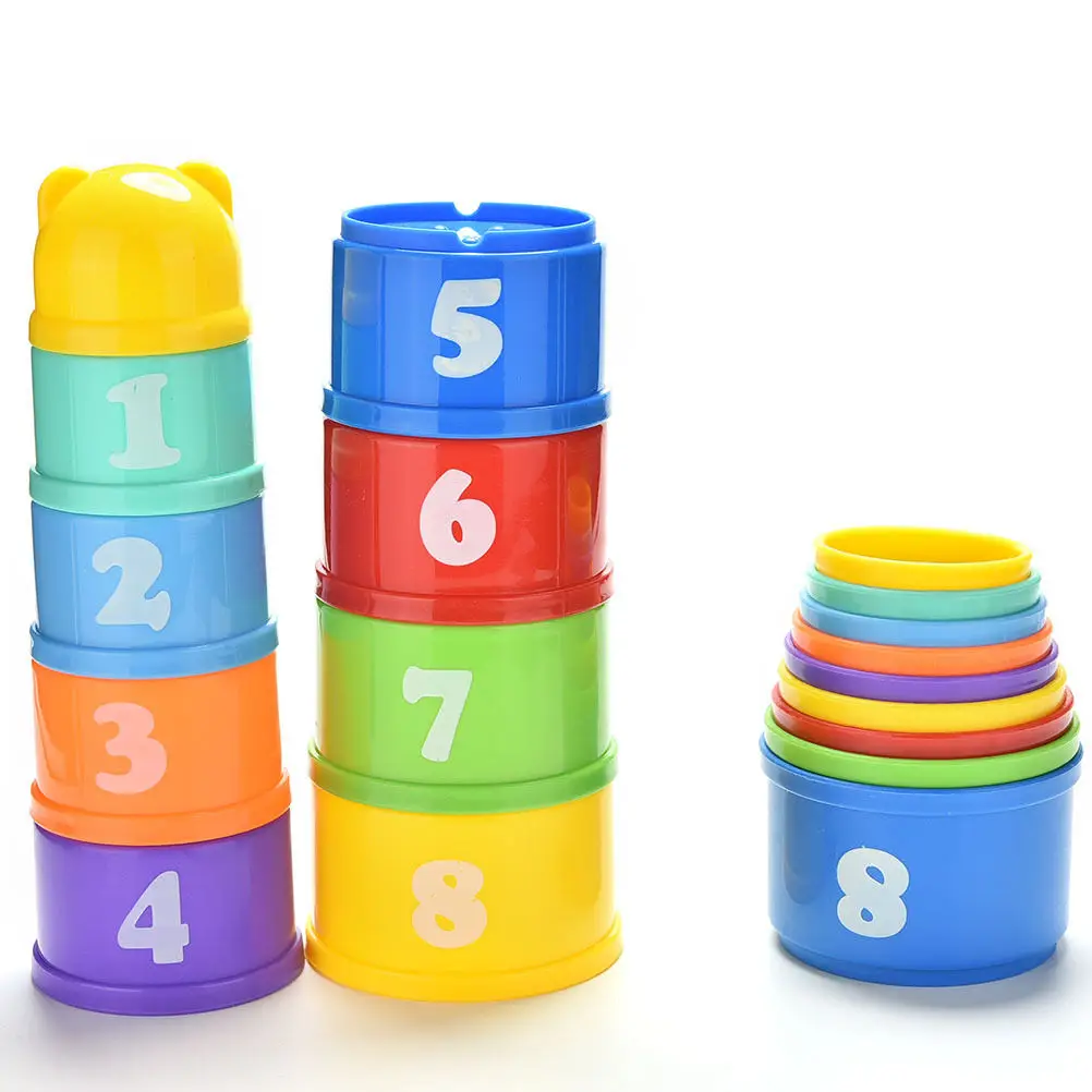 

1set Educational Kids Figures Letters Folding Cup Stacking Pagoda Baby Children Toy Early Intelligence Toys Stack & Nest Cups