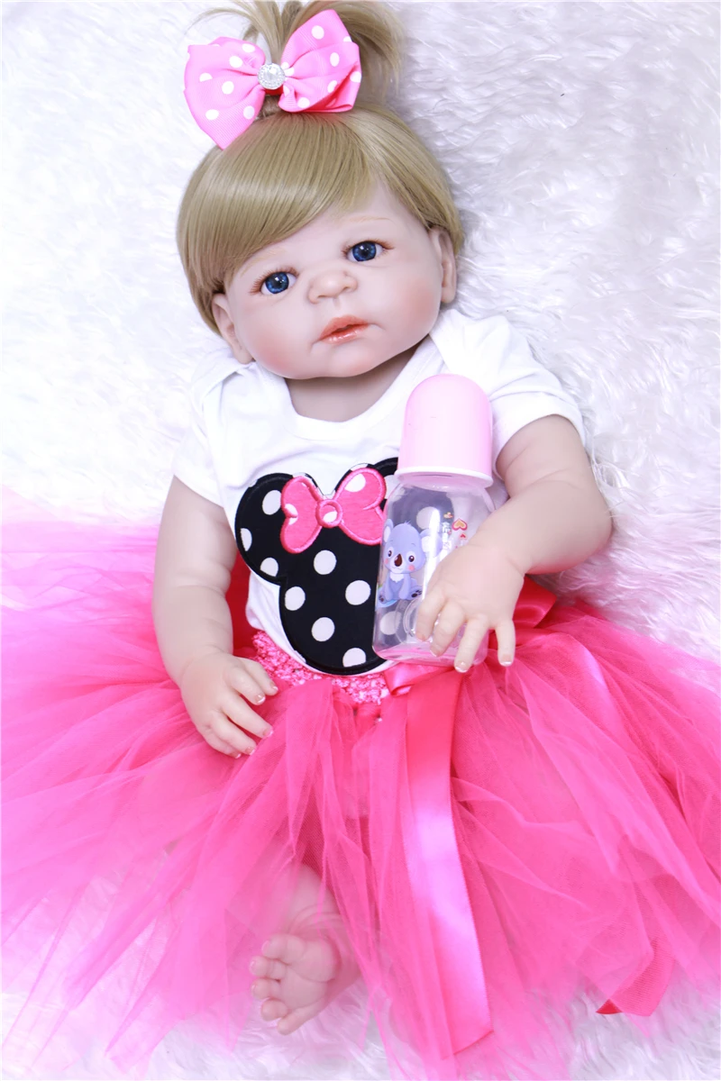 DollMai bebes reborn blonde куклы c волосами полностью силиконовые куклы reborn baby игрушки для детей bebes boneca Возрожденный силикон completa