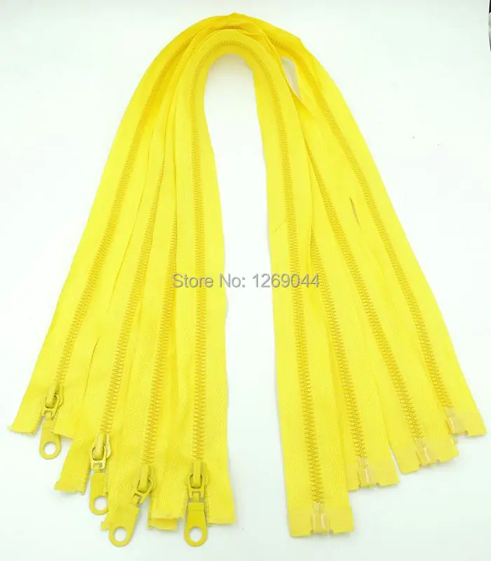 10 pcs 70cm 5 Bright Yellow Resin Zipper Down Jacket /Overcoat Zipper Open end Zipper Clothing
