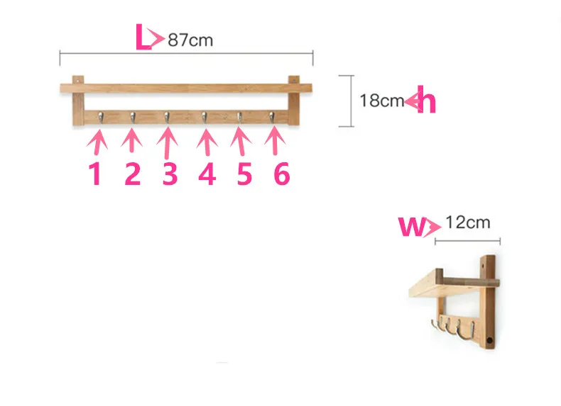Бамбук Модные Простые зал крюк для хранения стойки стены стойки полки вешалка