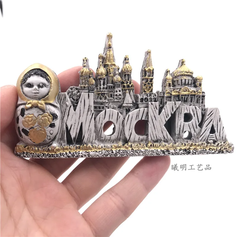 

3D Resin Russia Fridge Magnet Moscow Mockra Decorative Refrigerator Magnets Sticker Tourist Travel Souvenir GIFT IDEA