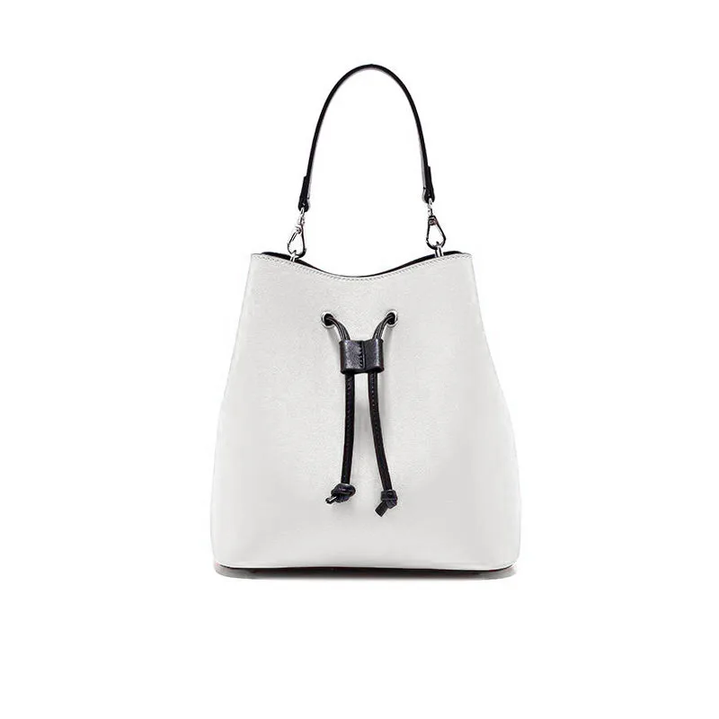 

Luxury Genuine Leather Bucket Tote Bags for Women Send A Clutch Bags Ladies Hand Bags String Bolsos Mujer De Marca Famosa 2018