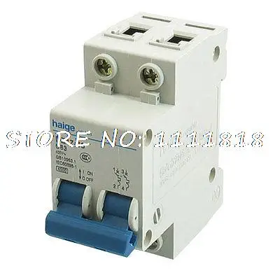 

63A AC 400V 4500 A Double Poles 2P MCB Circuit Breaker DZ47-63 C63