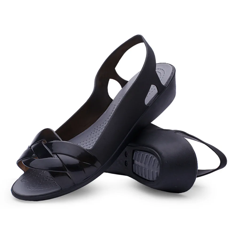 2019 women's beach sandals jelly shoes flat sandals soft color candy summer casual sandals gladiator sandals ladies 40J25 (6)
