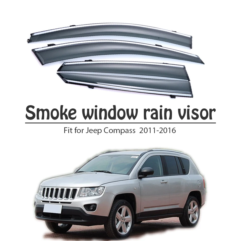 Overe 4 шт./1 компл. дым окна дождь козырек для Jeep Compass 2011 2012 2013 2014 2015 2016 Vent ВС дефлекторы гвардии аксессуары